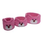Ensemble de 3 paniers de rangement en crochet modèle Bear