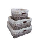 Ensemble de 3 paniers de rangement en crochet modèle Gandom
