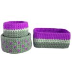 Ensemble de 3 paniers de rangement en crochet modèle Sana