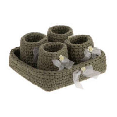 Ensemble de 5 paniers de rangement en crochet modèle Nahal