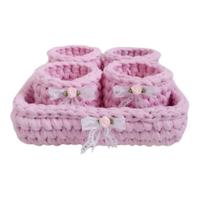 Ensemble de 5 paniers de rangement en crochet modèle Rima