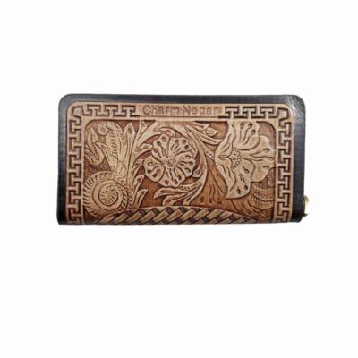Portefeuille long en cuir persan pour femmes avec Design Alma