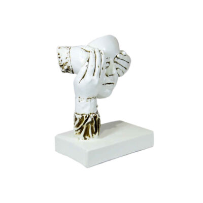 Figurine réaliste d’yeux fermés – Statue d’art contemporain