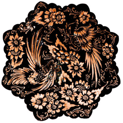 Assiette Décorative Persane en Cuivre Gravée Parandeh