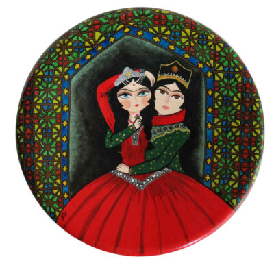 Assiette Décorative Persane en Céramique Peinte à la Main Ghajari