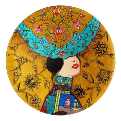 Assiette Décorative Persane en Céramique Peinte à la Main Orientale