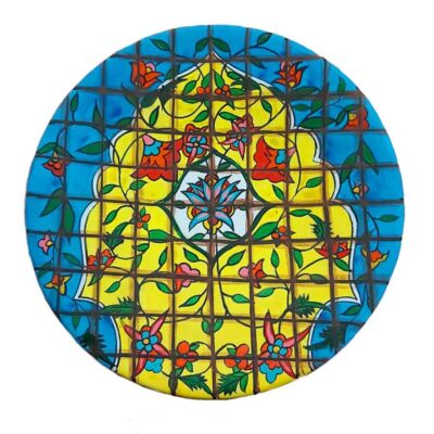 Assiette Décorative en Céramique Peinte à la Main Turquoise Persane