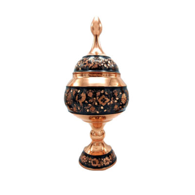 Sucrier persan artisanal en cuivre gravé Simorgh