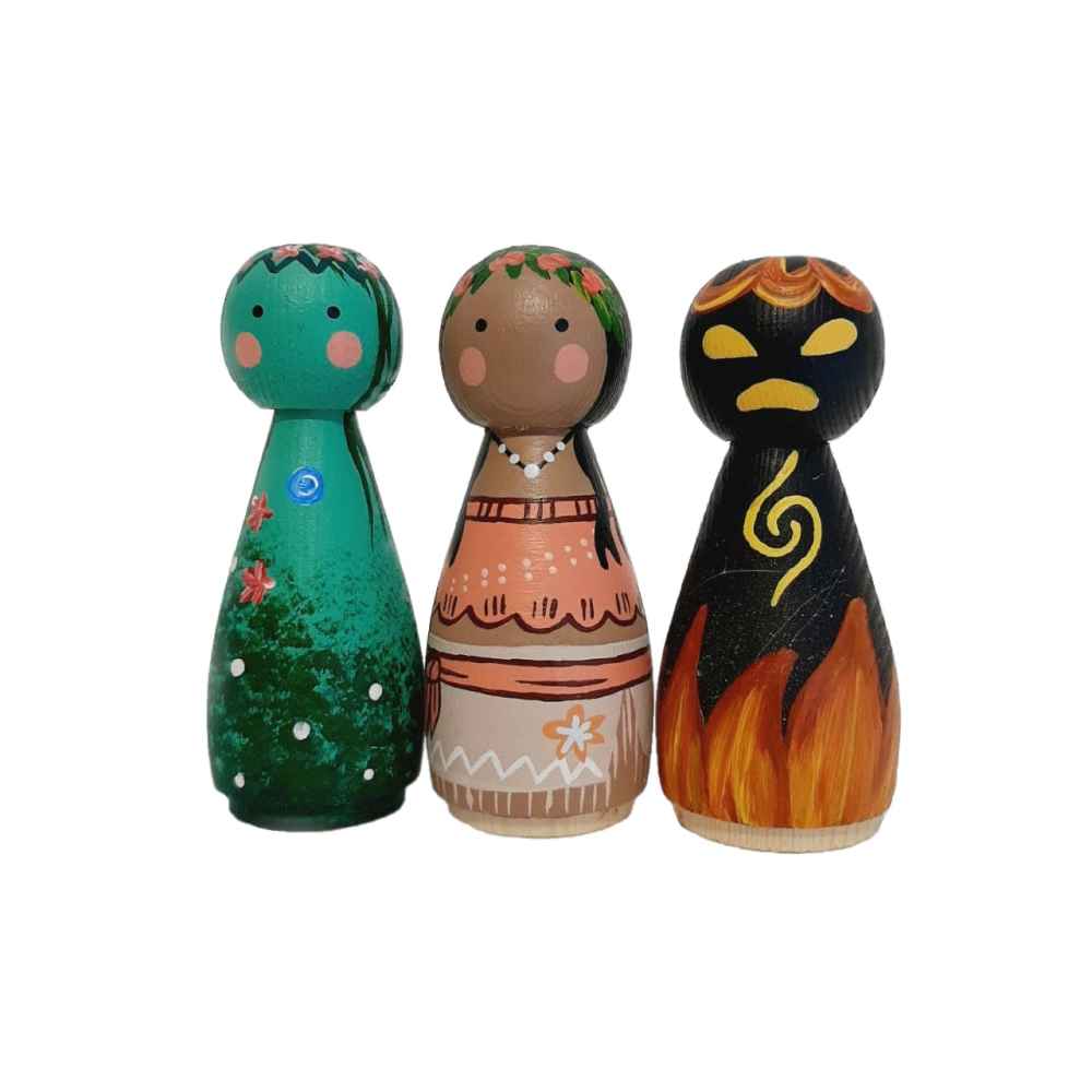 Poupées en Bois au Crochet Fait Main – Thème Rêve | Figurines en Bois Fantaisistes