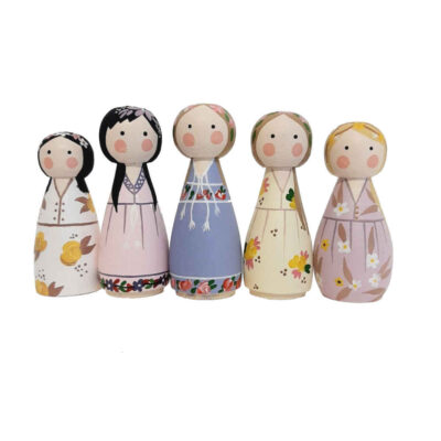 Poupées en Bois au Crochet Fait Main – Personnages de Contes de Fées | Jouets en Bois Enchanteurs