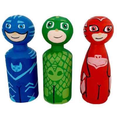 Poupées en Bois au Crochet Fait Main – Petits Héros | Figurines en Bois pour Enfants Personnalisées