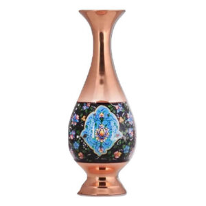 Vase en cuivre décoratif peint à la main avec émail Minakari persan Hila