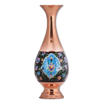 Vase en cuivre décoratif peint à la main avec émail Minakari persan Hila