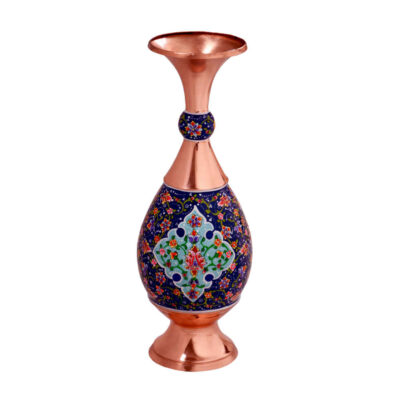 Vase en cuivre décoratif peint à la main avec émail Minakari persan Homa