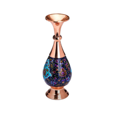 Vase en cuivre décoratif peint à la main avec émail Minakari persan Lux