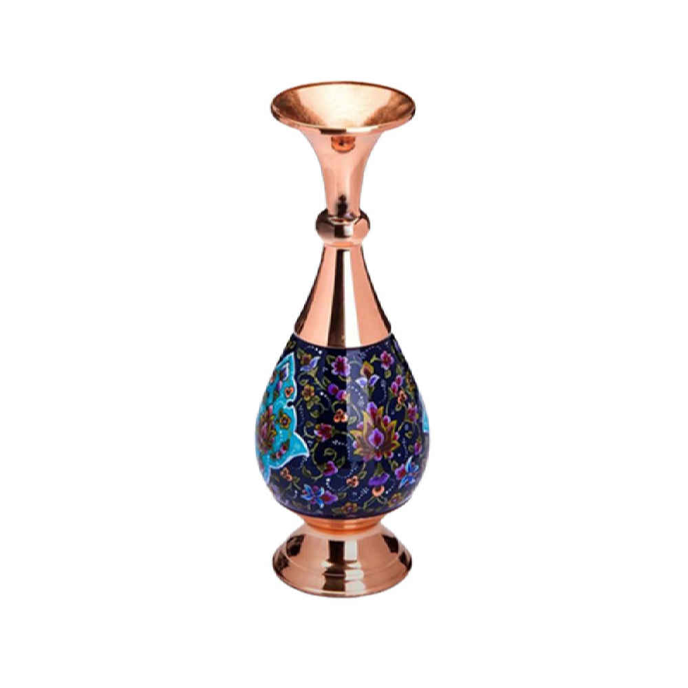 Vase en cuivre décoratif peint à la main avec émail Minakari persan Lux