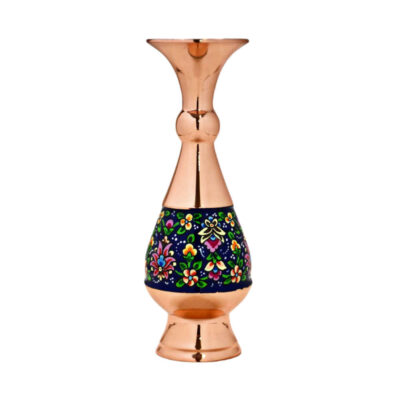 Vase en cuivre décoratif peint à la main avec émail Minakari persan Samira