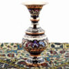 Vase en cuivre décoratif peint à la main avec émail Minakari persan Yavar