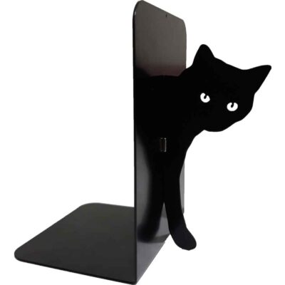 Serre-livres en métal thème chat – adapté pour décor chaleureux ou animalier