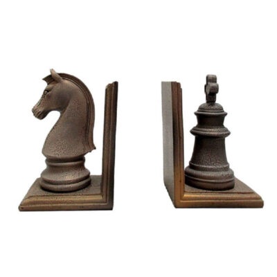 Serre-livres sculpture en polyester design échecs – idéal pour salles de jeux