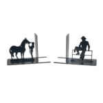 Serre-livres en métal thème cheval – idéal pour décor rustique ou nature