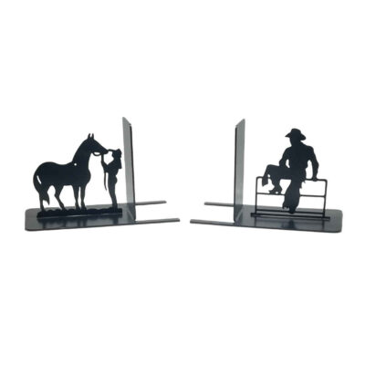 Serre-livres en métal thème cheval – idéal pour décor rustique ou nature