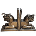 Serre-livres sculpture en polyester lions cornus de Pasargadae – idéal pour thèmes historiques