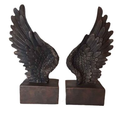 Serre-livres sculpture en polyester design ailes – adapté pour intérieurs modernes