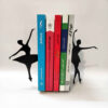 Metal Art Bookend for Shelf with the Design Ballerina