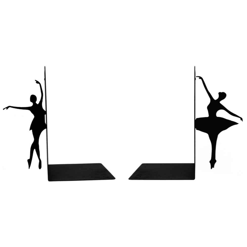 Metal Art Bookend for Shelf with the Design Ballerina