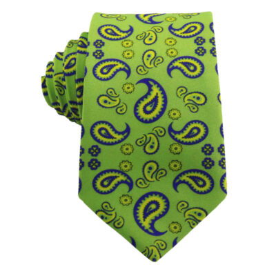 Cravate pour homme – Élégance artistique inspirée de la Perse Paisley en vert