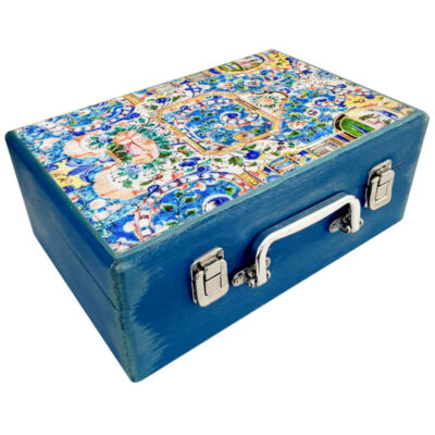 Boîte en Bois pour Cadeaux avec Motif Inspiré de l’Art Persan