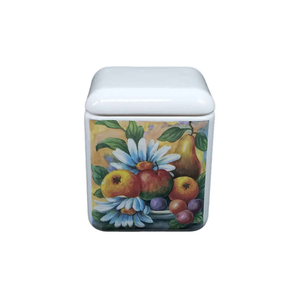 Ensemble de bocaux en céramique - Idéal pour le rangement et l'organisation de la cuisine, Fruits (3x)