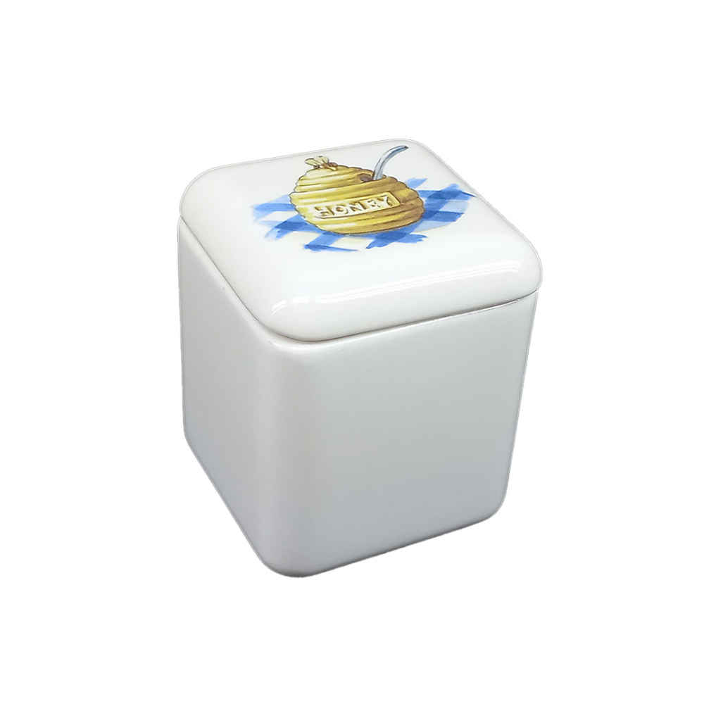 Ensemble de bocaux en céramique - Idéal pour le rangement et l'organisation de la cuisine, Miel (3x)