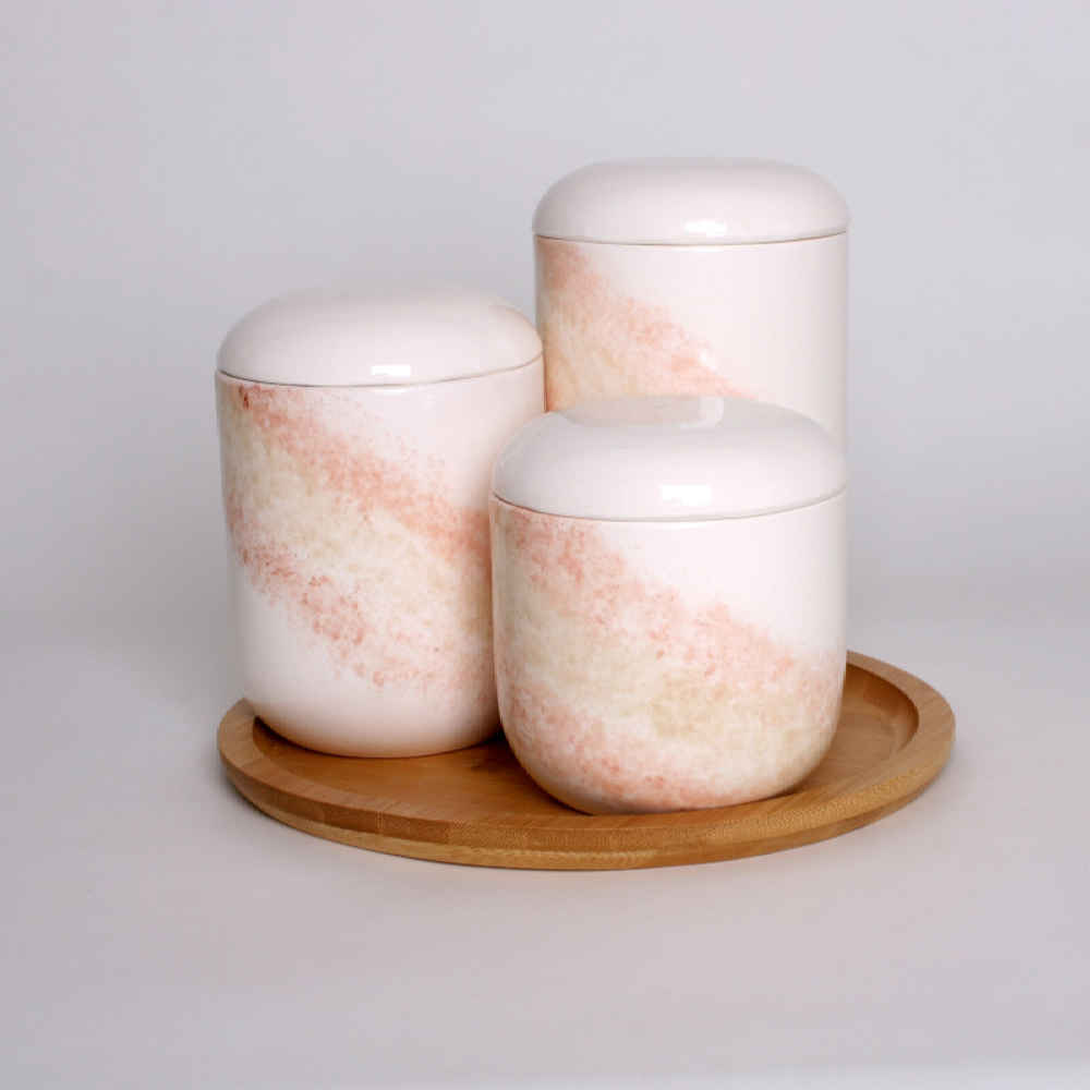 Ensemble de bocaux en céramique - Idéal pour le rangement et l'organisation de la cuisine, Lux (3x)