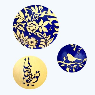Ensemble de 3 Assiettes Décoratives en Céramique Peintes à la Main Khat