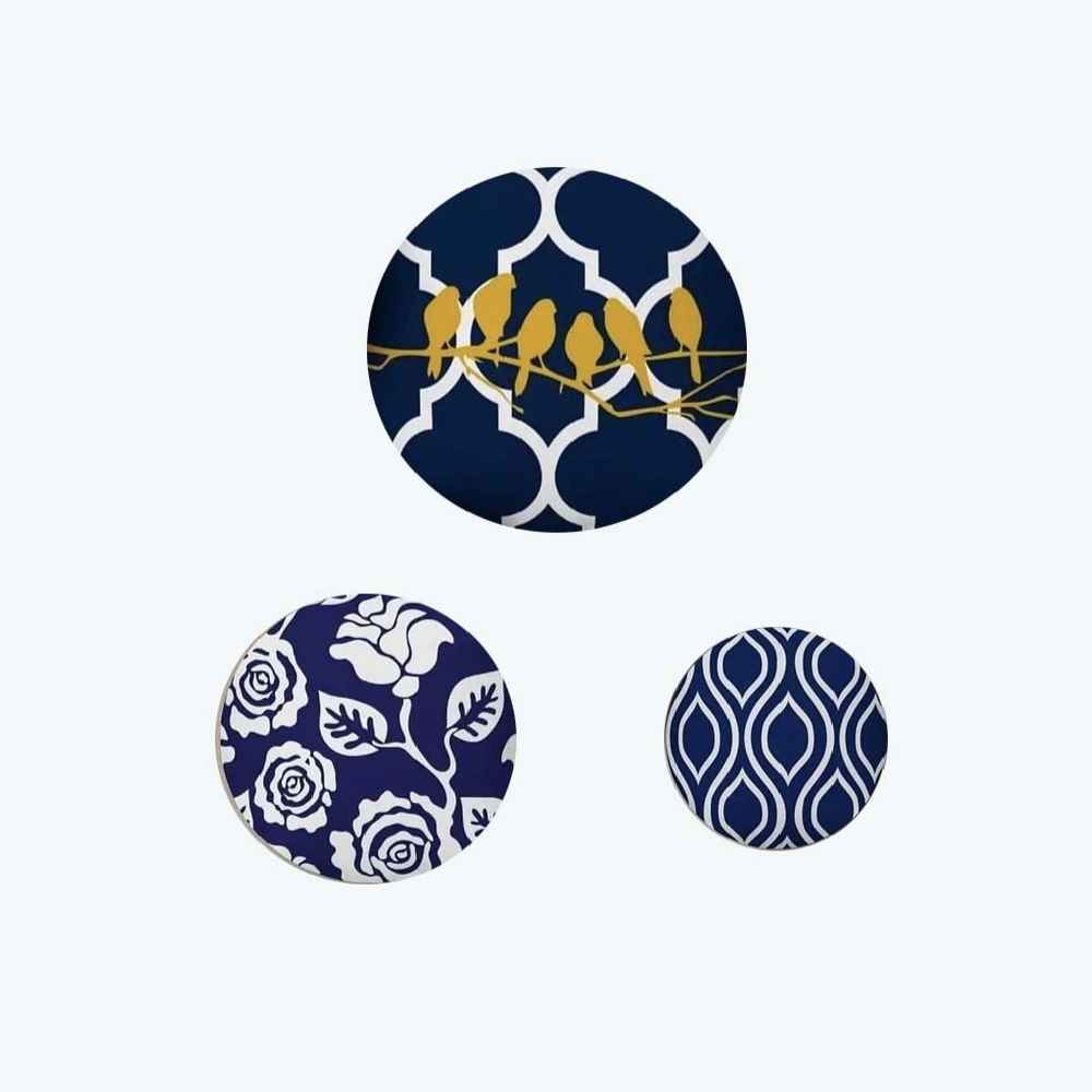 Ensemble de 3 Assiettes Décoratives en Céramique Peintes à la Main Parandeh