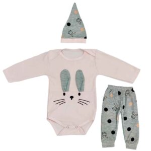 Ensemble de vêtements pour nouveau-né 3 pièces modèle Lapin
