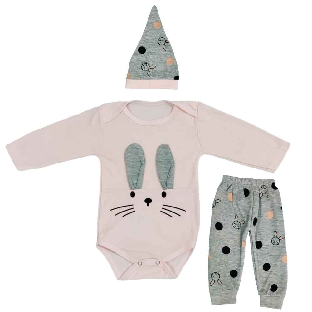 Ensemble de vêtements pour nouveau-né 3 pièces modèle Lapin