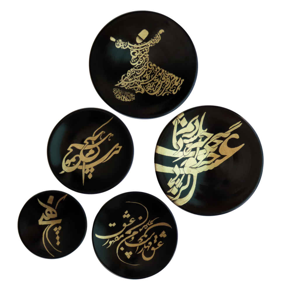 Ensemble de 5 Assiettes Décoratives en Céramique Peintes à la Main Eshgh