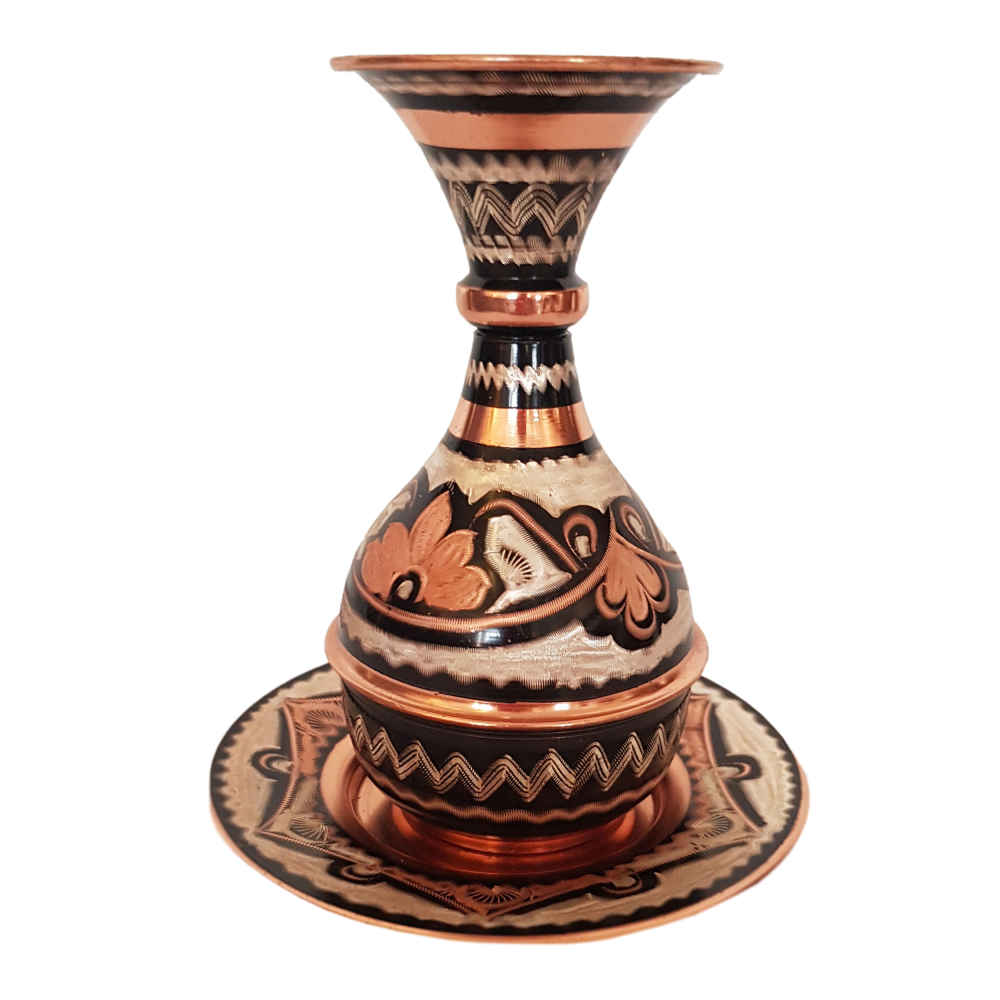 Vase en cuivre décoratif peint à la main avec émail Minakari persan Helen