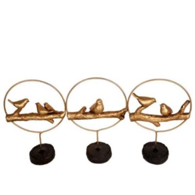 Ensemble de 3 figurines réalistes de moineaux – Sculptures d’oiseaux réalistes
