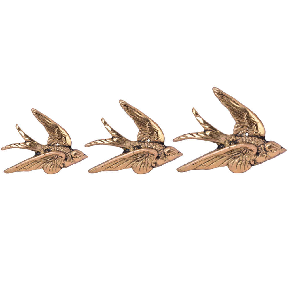 Ensemble de 3 figurines décoratives d'hirondelles - Art délicat des oiseaux