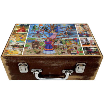 Boîte en Bois pour Cadeaux – Motif Persan Inspiré « Frida »