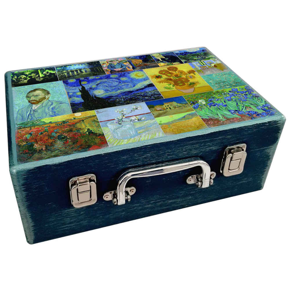 Boîte en Bois pour Cadeaux – Motif Persan Inspiré « Van Gogh »