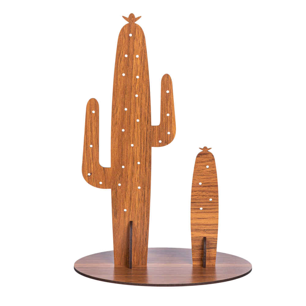 Présentoir et organisateur de bijoux en bois modèle Cactus (x2)