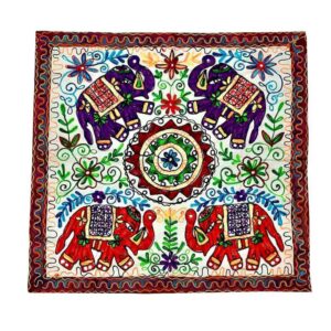 Embroidered Tapestry Wall Hanging – Balochi Heritage Elephant Textile Art