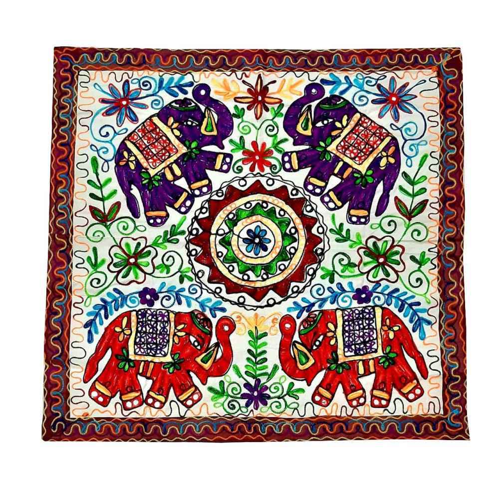 Embroidered Tapestry Wall Hanging – Balochi Heritage Elephant Textile Art