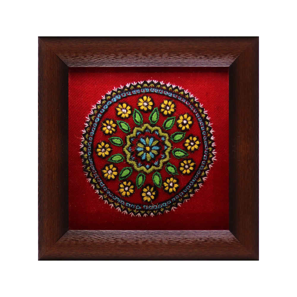 Persian Embroidered Tapestry Wall Hanging – Floral Janat Textile Art