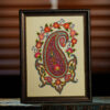 Persian Embroidered Tapestry Wall Hanging – Floral Paisley Textile Art